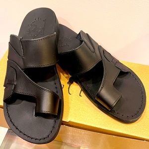Black leather Jerusalem Sandals “Andrew” Never worn!